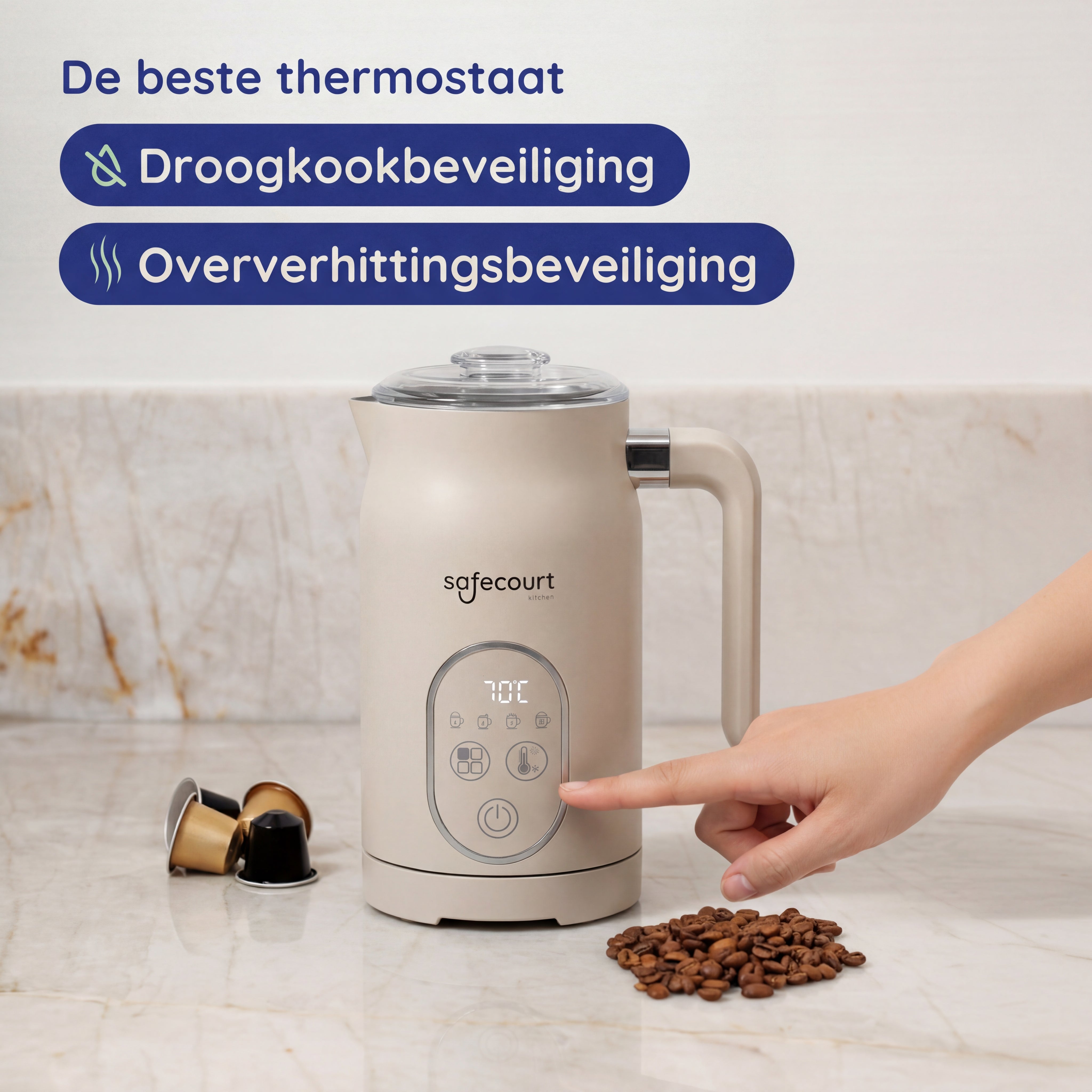 Melkopschuimer Plus - Beige