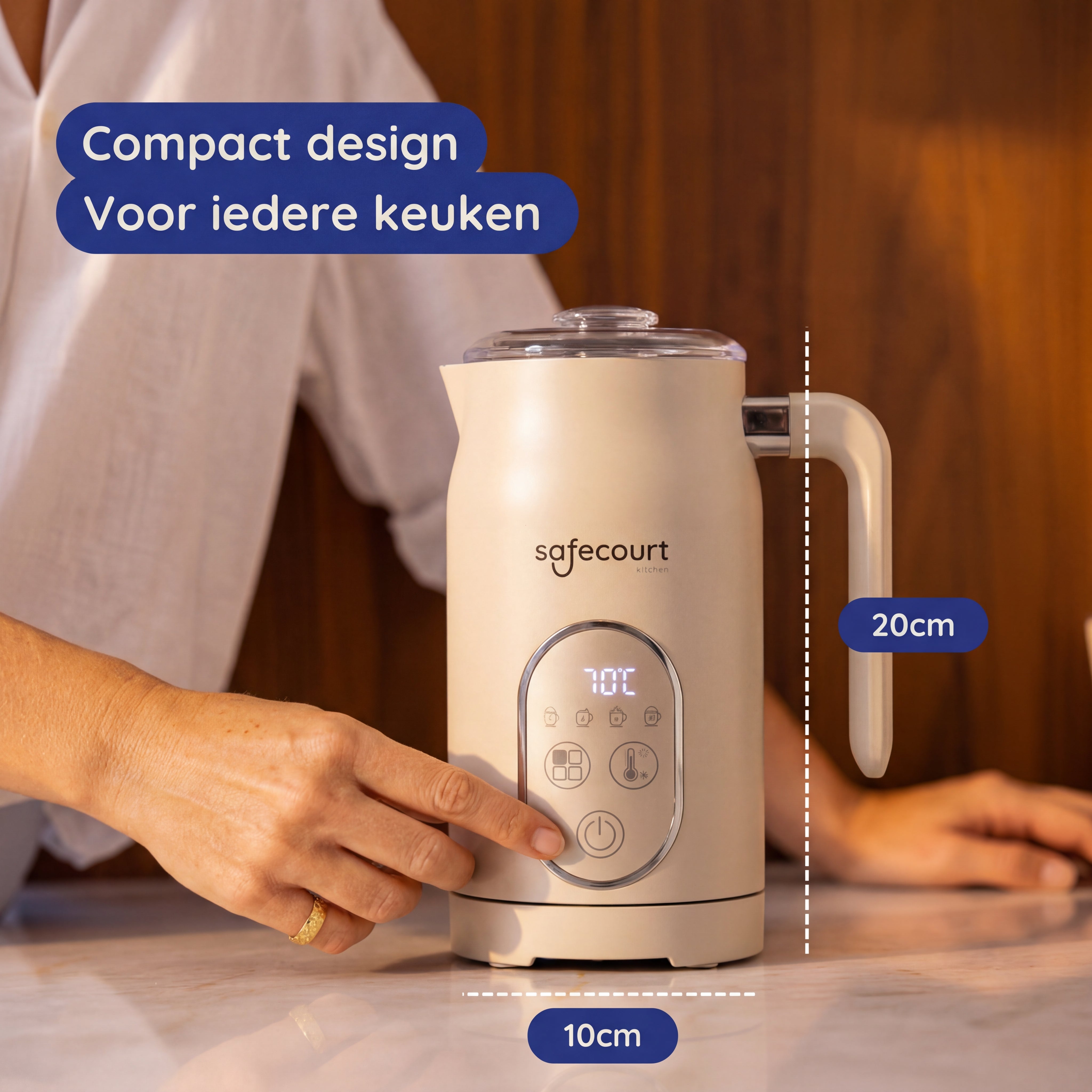 Melkopschuimer Plus - Beige