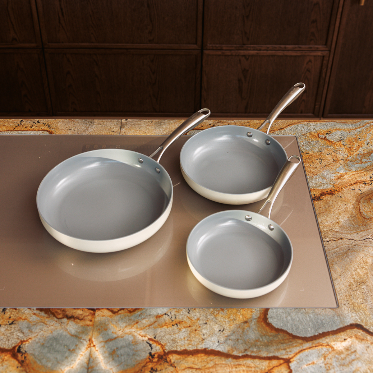 Koekenpannen 20 | 24 | 28cm | 3 stuks