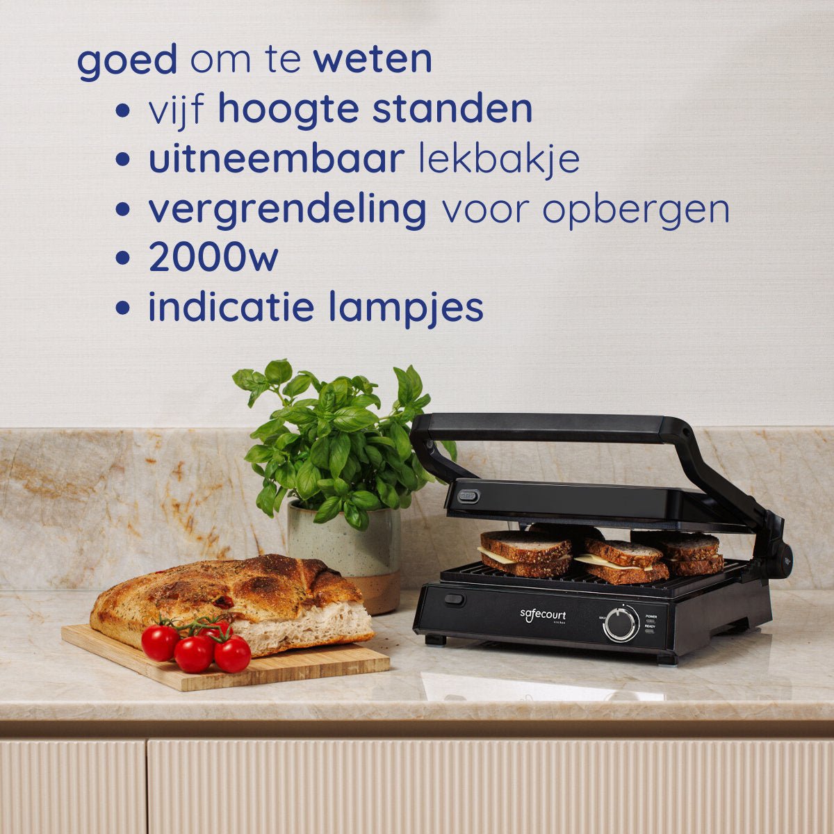 Contactgrill original zwart - Safecourt Kitchen