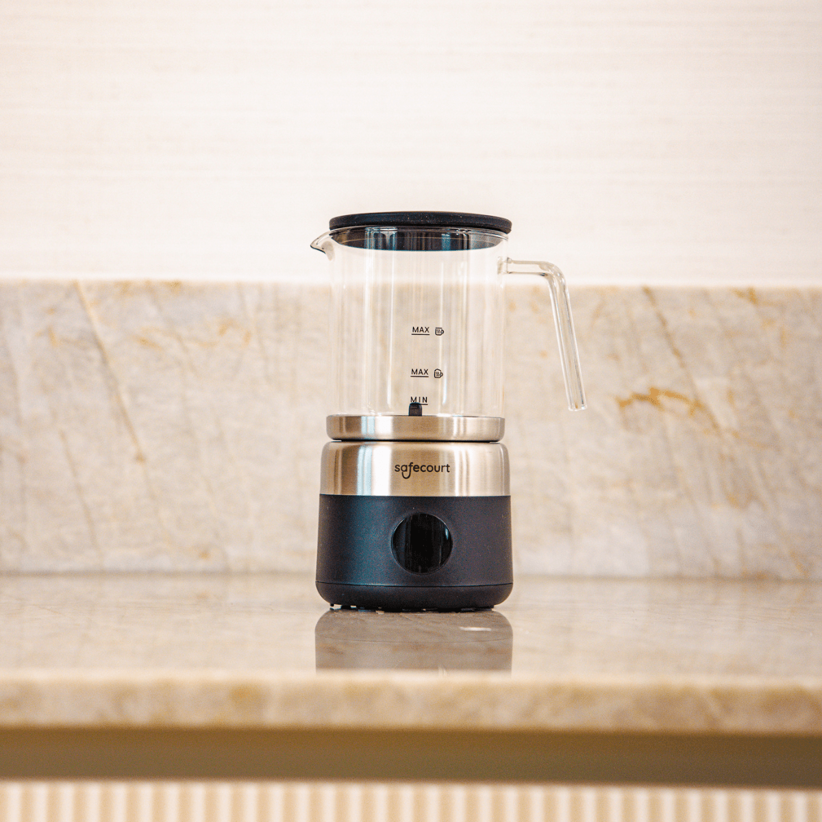 Digitale glazen melkopschuimer Onyx - Safecourt Kitchen