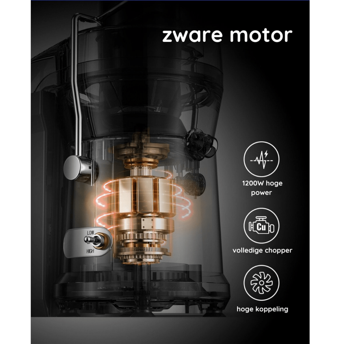 Juicer orginal zwart - Safecourt Kitchen