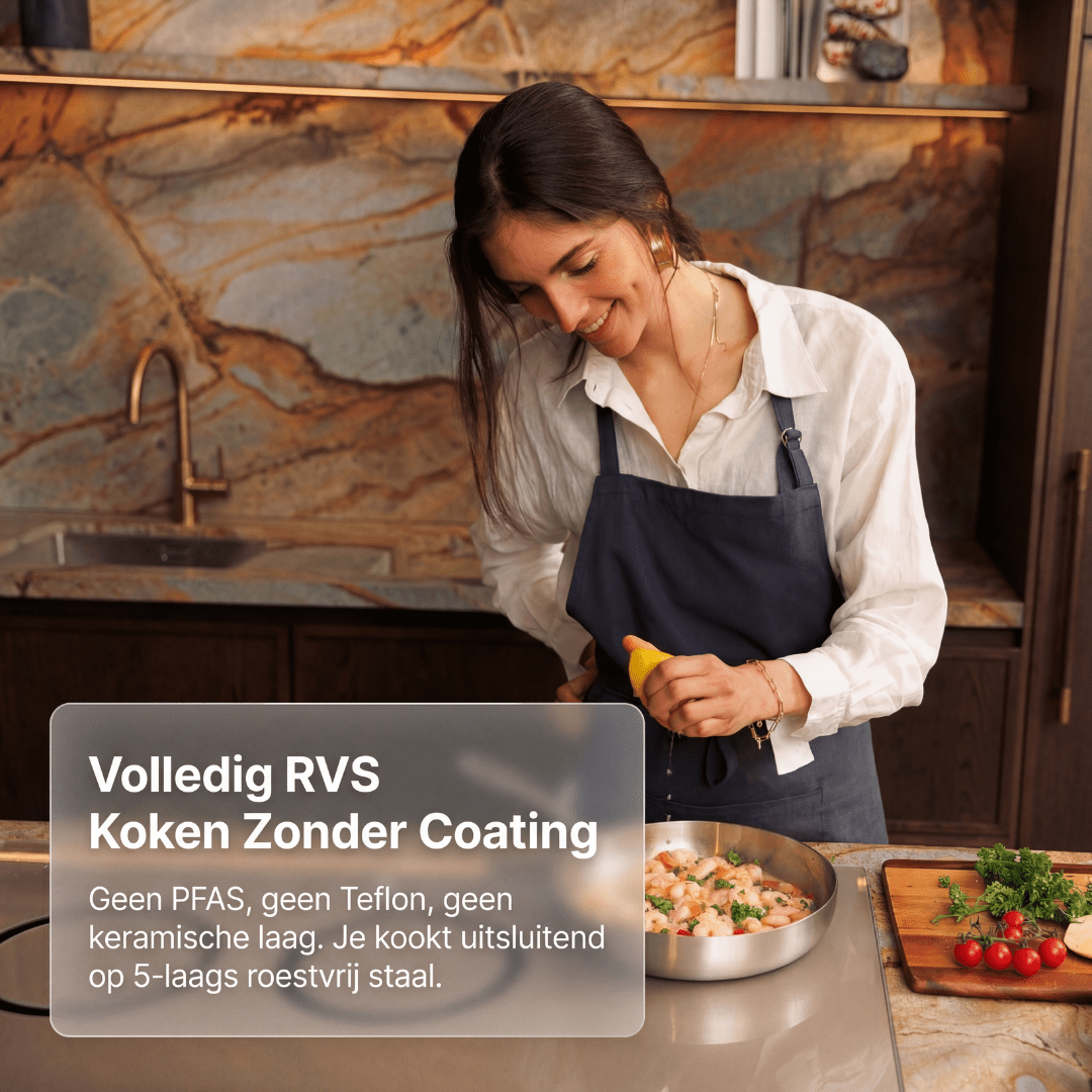 RVS koekenpan 20 | 24 | 28 cm - Safecourt Kitchen