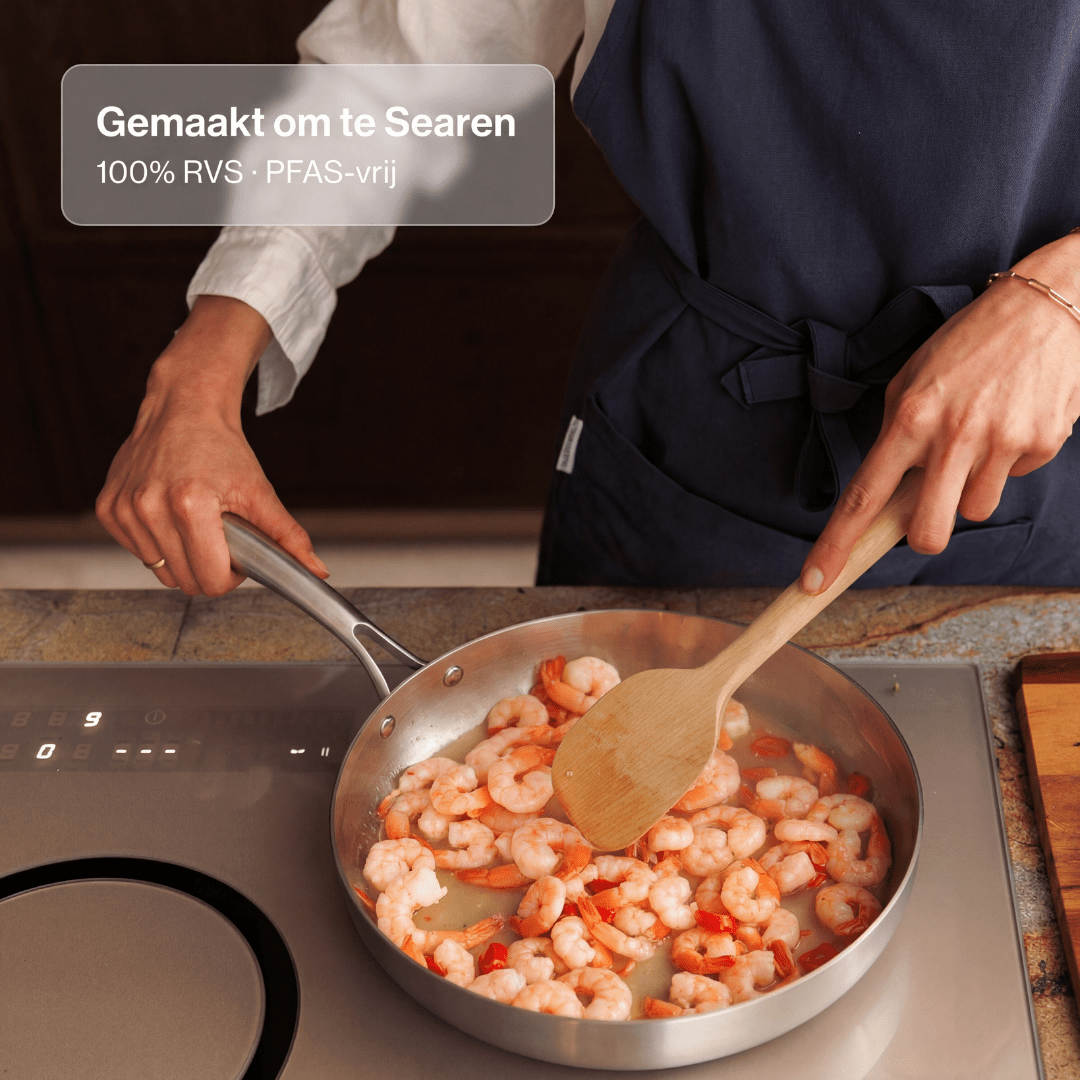 RVS koekenpan 20 | 24 | 28 cm - Safecourt Kitchen