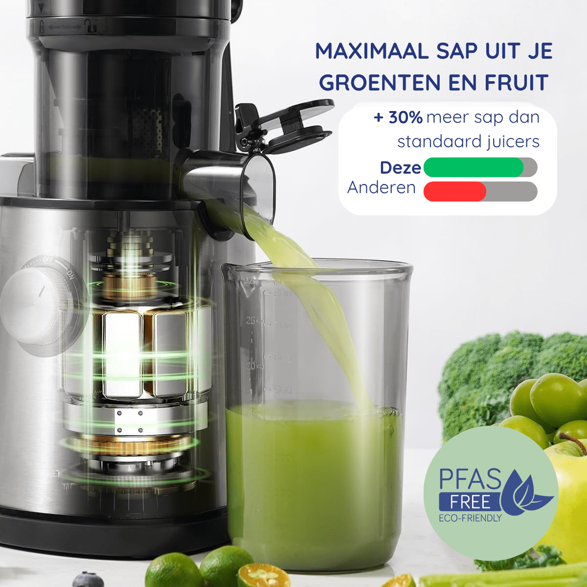 Slowjuicer ColdPress Pure Pro - zwart - Safecourt Kitchen