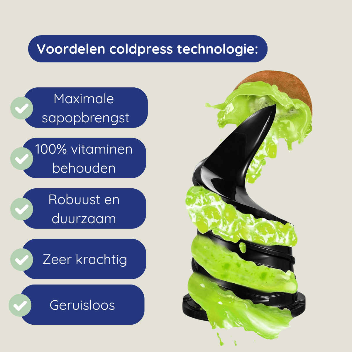 Slowjuicer ColdPress Pure Pro - zwart - Safecourt Kitchen