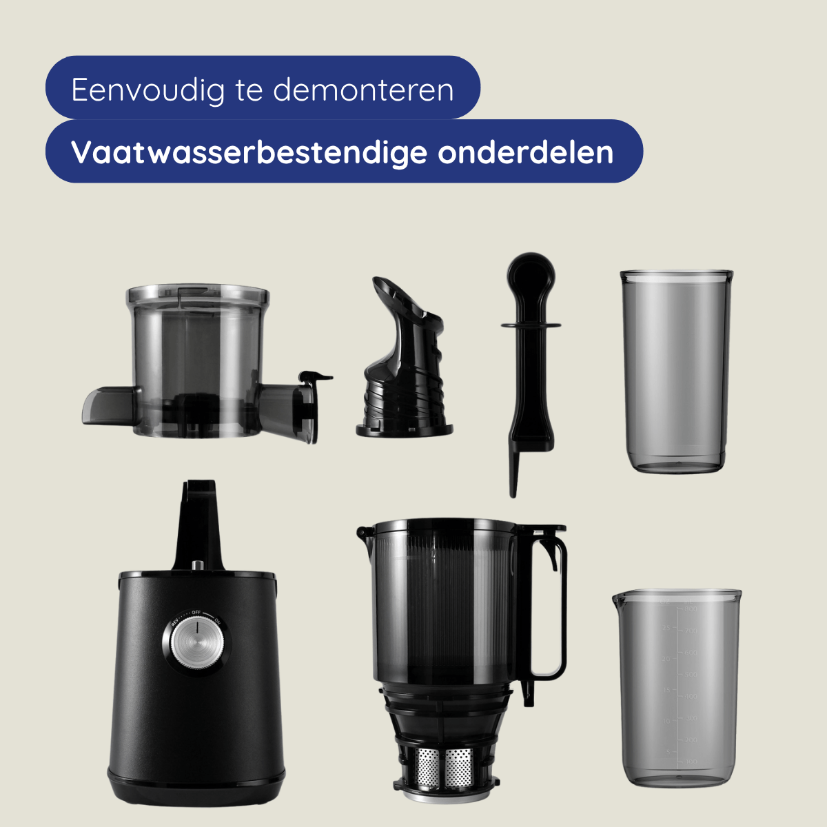 Slowjuicer ColdPress Pure Pro - zwart - Safecourt Kitchen