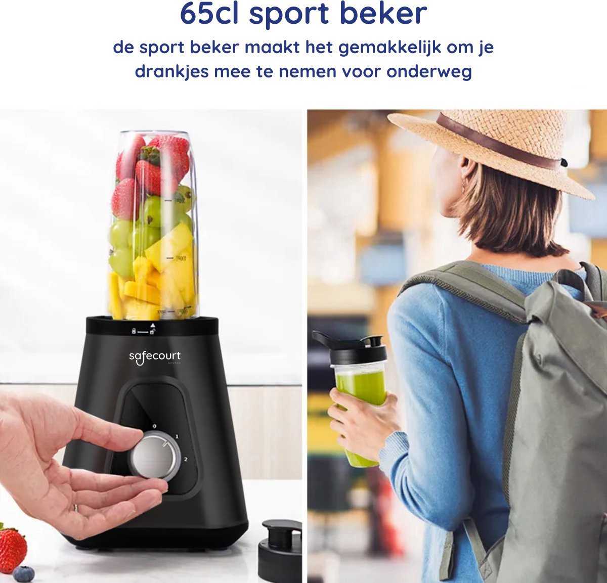 600ml reisbeker van de 2-in-1 Blender Combo