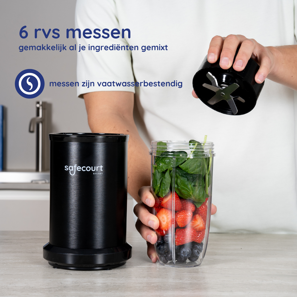 Eenvoudige Reiniging Safecourt Power Blender