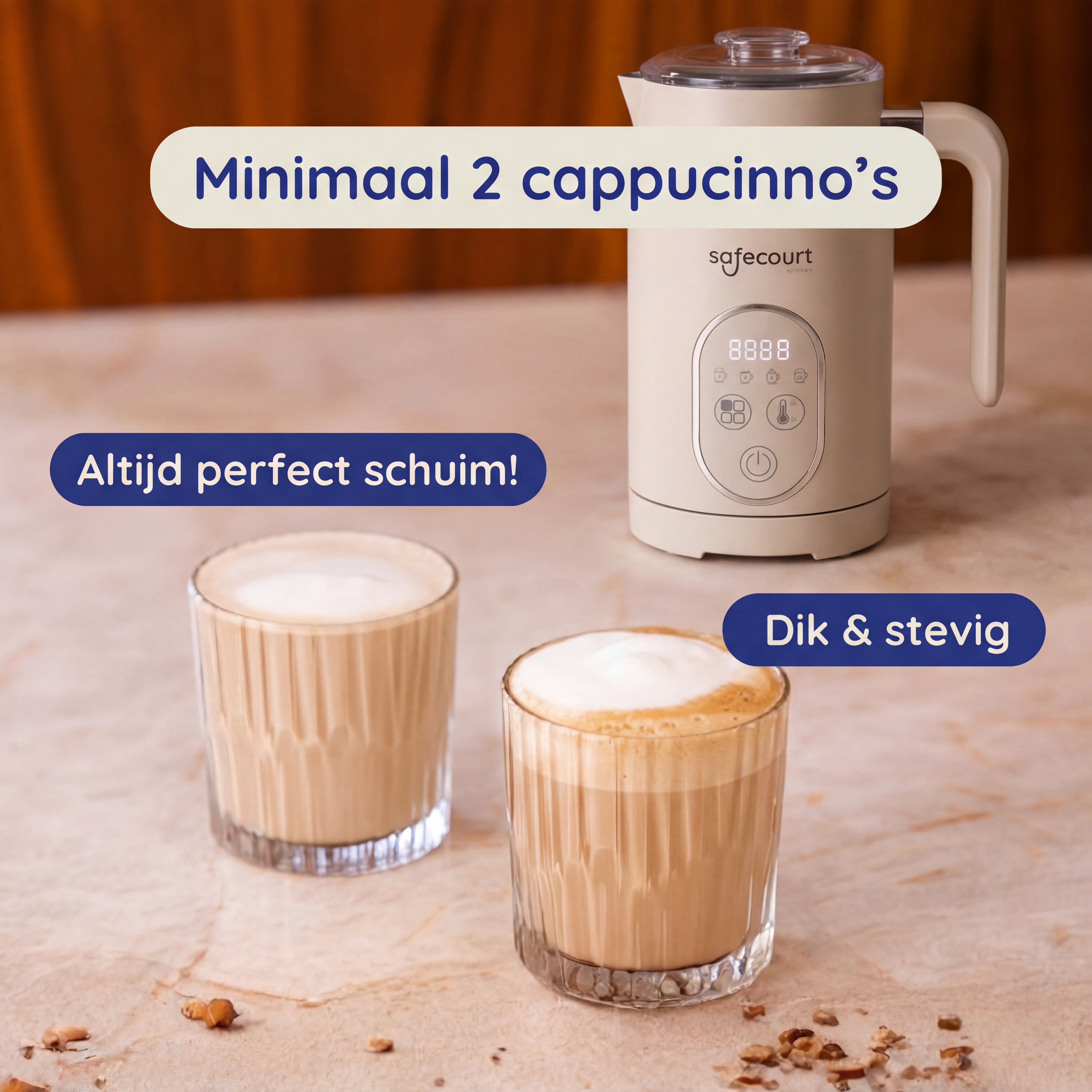 Melkopschuimer Plus - Beige