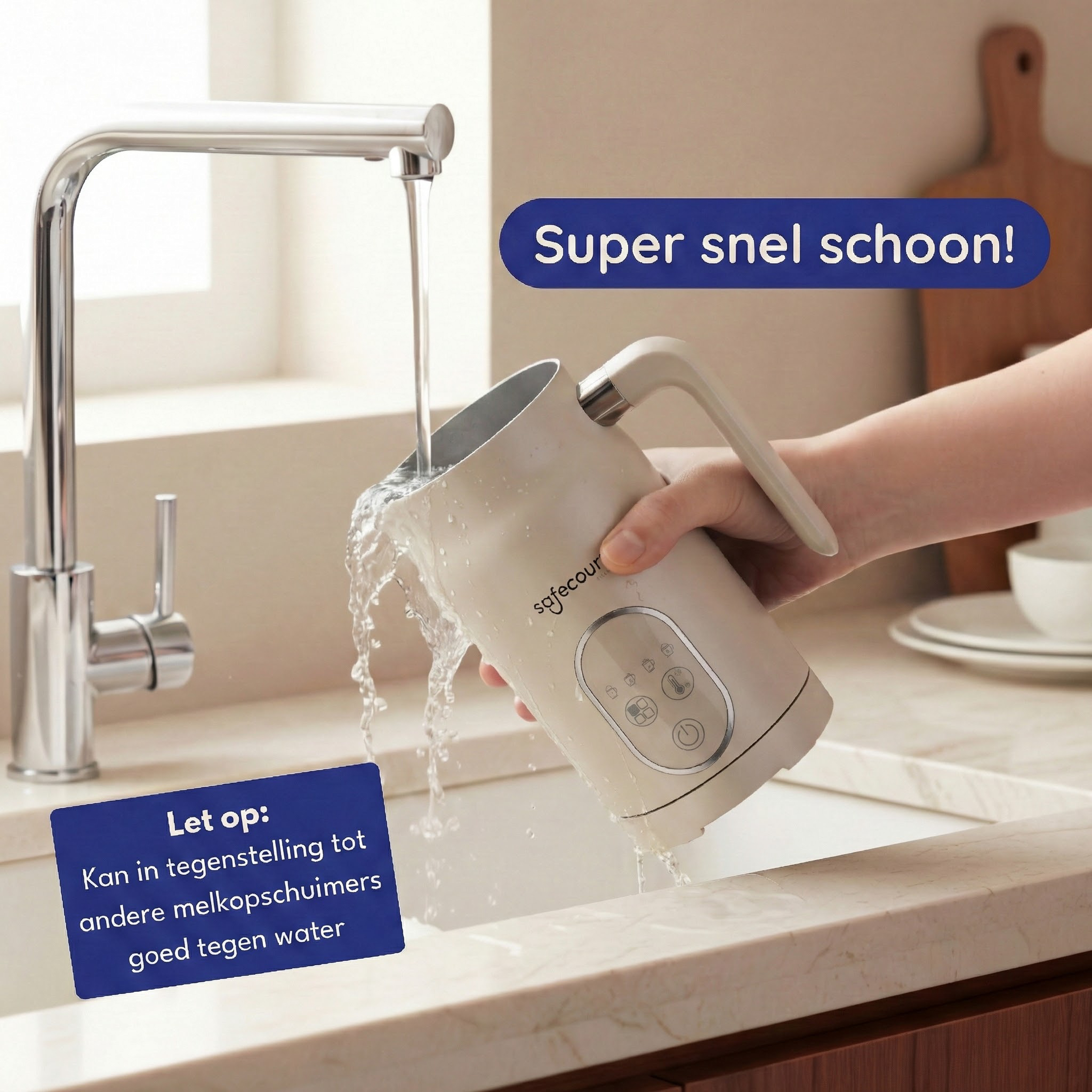 Melkopschuimer Plus - Beige