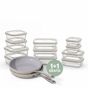 Safecourt Bundel | 1+1 Koekenpannen + 11-delige Foodstorage