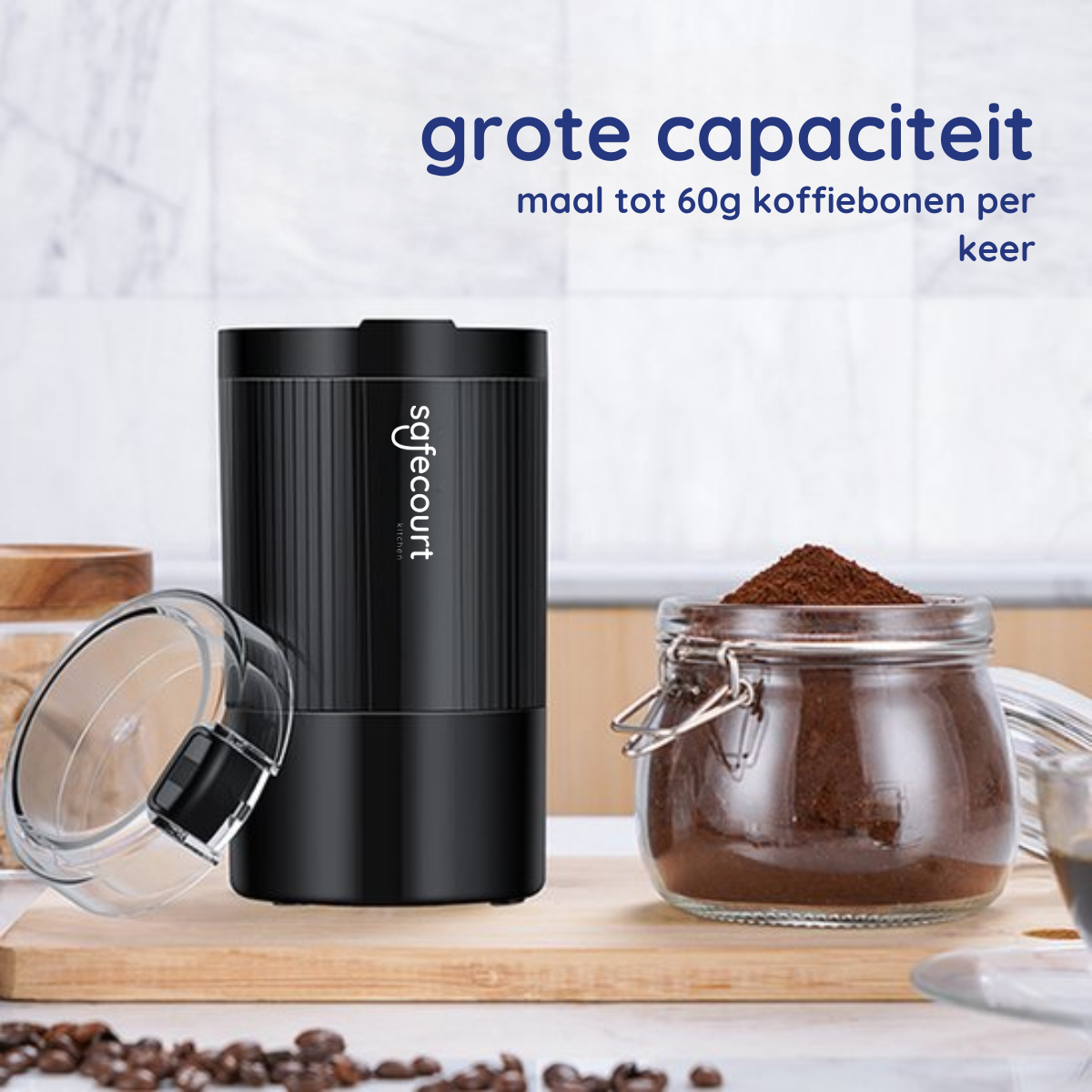 Koffiemolen met een capaciteit van 60 gram