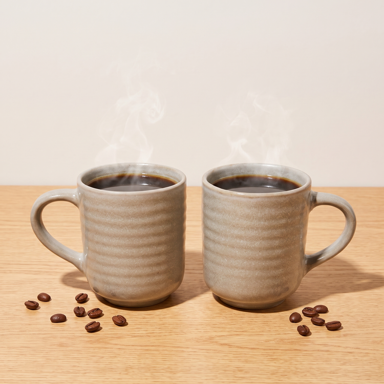 Safecourt Kitchen koffiekopjes set van 2, crème met reactief glazuur