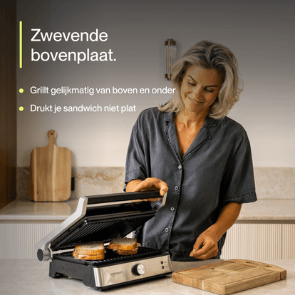 Compactgrill zilver - Safecourt Kitchen