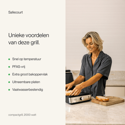 Compactgrill zilver - Safecourt Kitchen