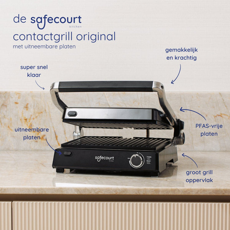 Contactgrill original zwart - Safecourt Kitchen