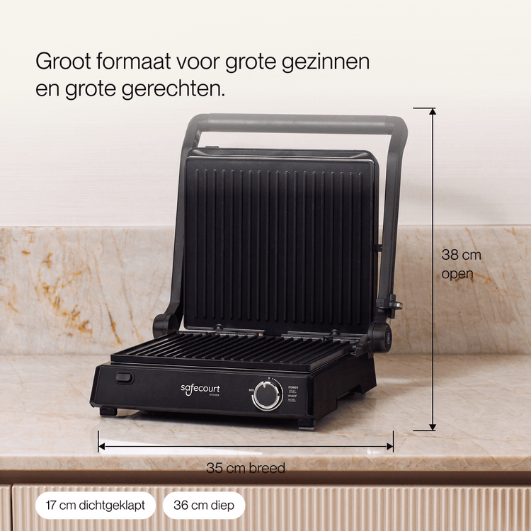 Contactgrill original zwart - Safecourt Kitchen