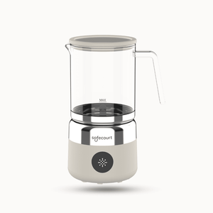 Digitale glazen melkopschuimer beige - Safecourt Kitchen