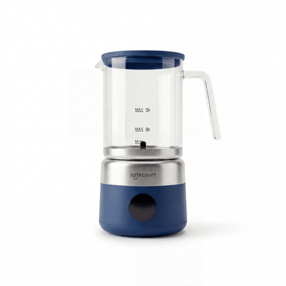 Digitale glazen melkopschuimer blauw - Safecourt Kitchen