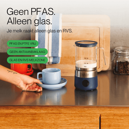 Digitale glazen melkopschuimer blauw - Safecourt Kitchen
