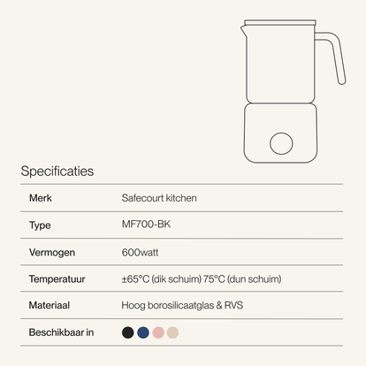Digitale glazen melkopschuimer Onyx - Safecourt Kitchen