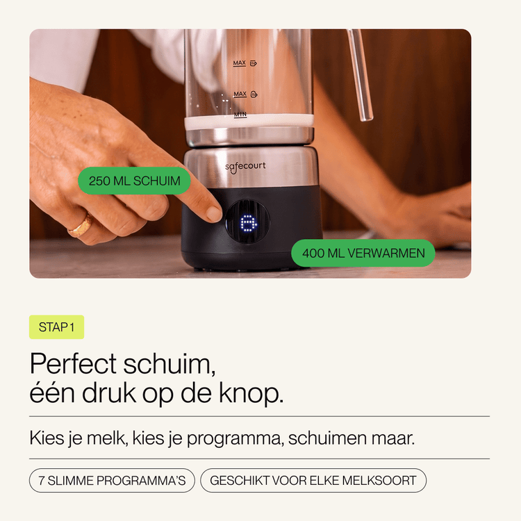 Digitale glazen melkopschuimer Onyx - Safecourt Kitchen