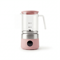 Digitale glazen melkopschuimer roze - Safecourt Kitchen