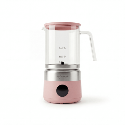 Digitale glazen melkopschuimer roze - Safecourt Kitchen