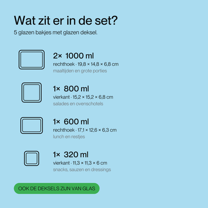 foodstorage boxes - 5-delig - Safecourt Kitchen