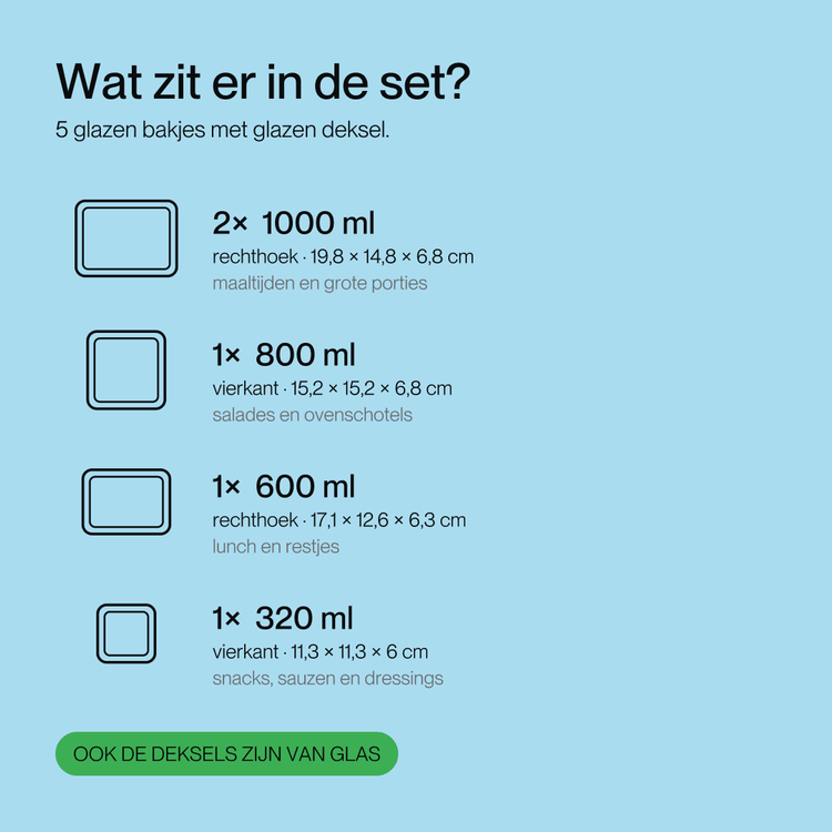 foodstorage boxes - 5-delig - Safecourt Kitchen