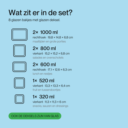 Foodstorage Boxes - 8-delig - Safecourt Kitchen
