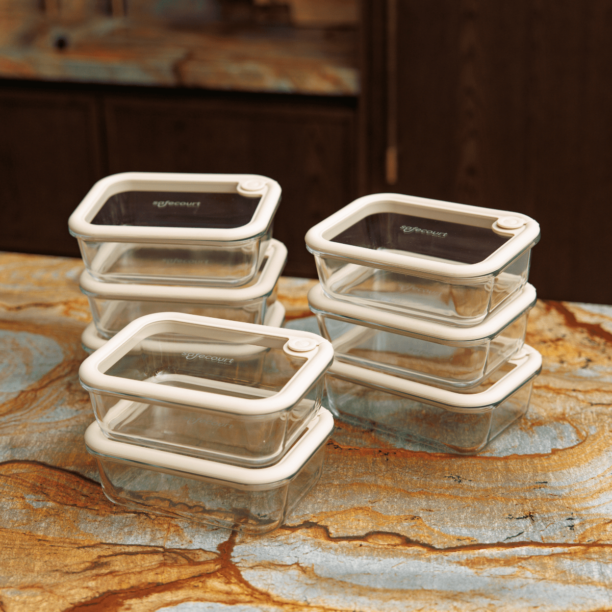 Safe Court Meal-Prep Set – 8 Stück, stapelbar und einheitlich