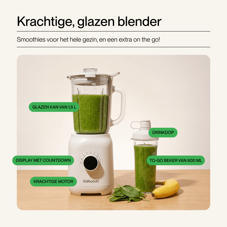 Glass Blender Digital - Beige - Safecourt Kitchen