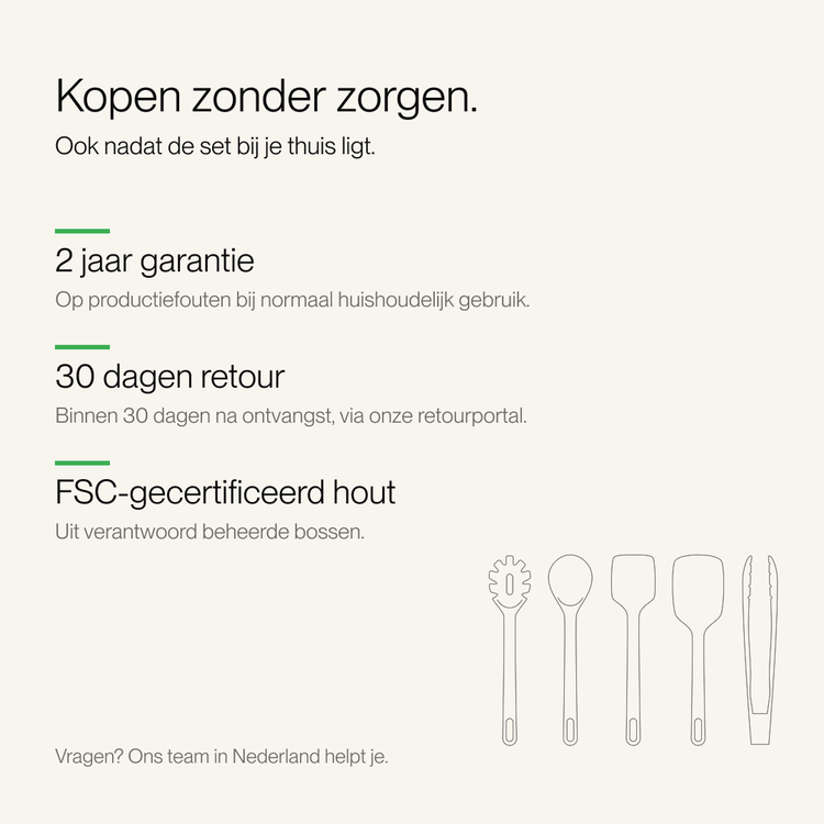 Houten Spatelset 100% FSC Berkenhout | 3 delig - Safecourt Kitchen
