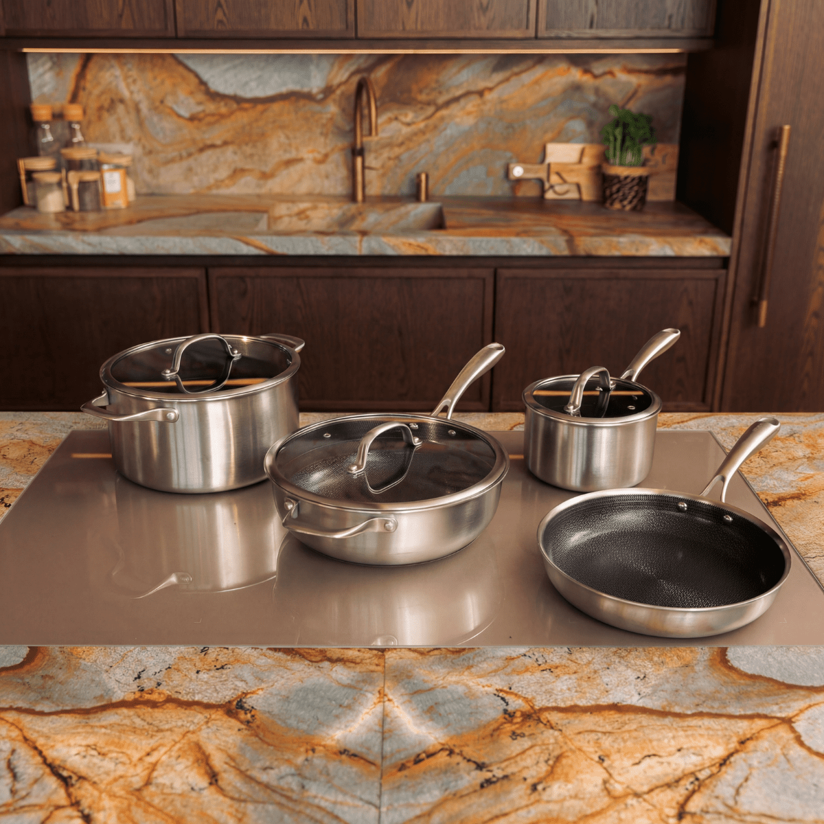 Hybride pannenset (7 - delig) - Safecourt Kitchen