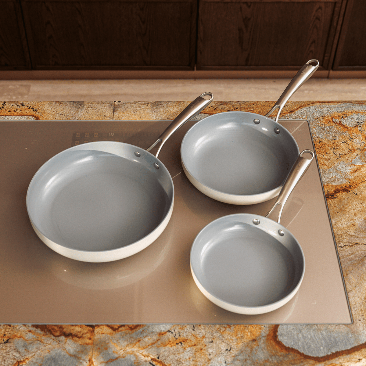 Koekenpannen 20 | 24 | 28cm | 3 stuks - Safecourt Kitchen
