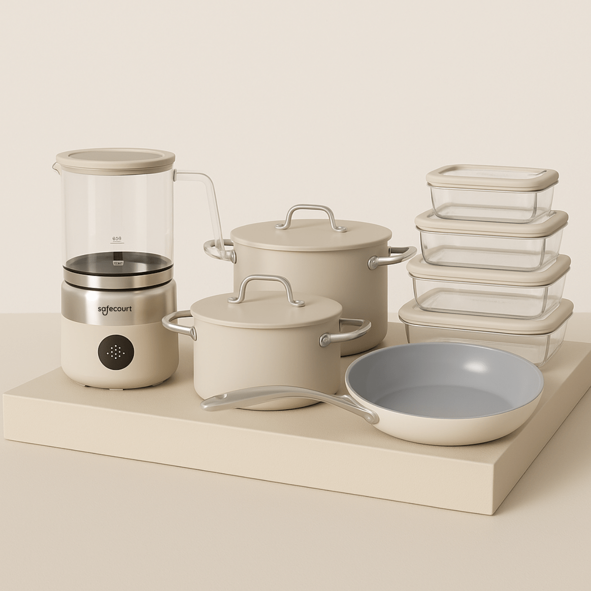 Koffie Startset – Zwarte Glazen Melkopschuimer + Koffiemolen - Safecourt Kitchen