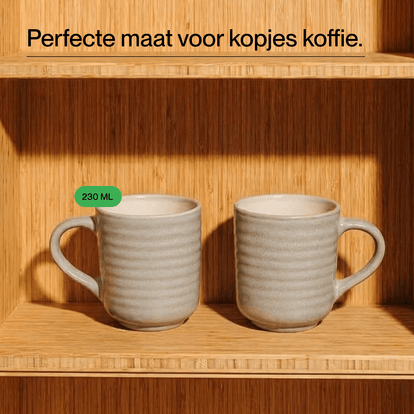 Koffiekopjes Set - 2x 230 ml - Safecourt Kitchen