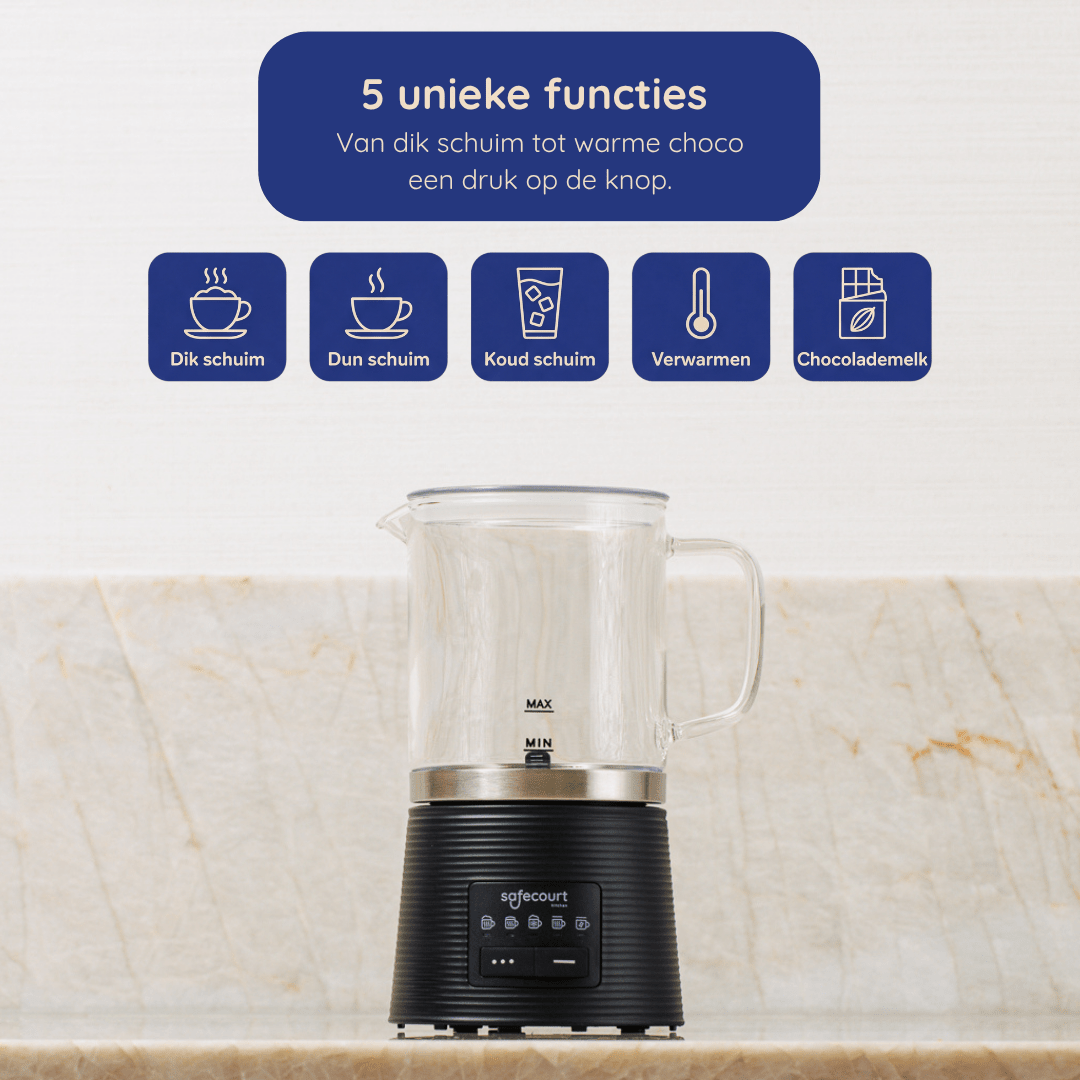 Melkopschuimer Crystal (+2 Gratis Cadeaus) - Safecourt Kitchen