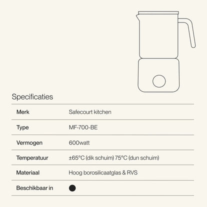 Melkopschuimer Crystal - Safecourt Kitchen