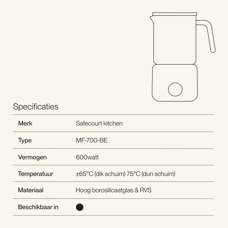 Melkopschuimer Crystal - Safecourt Kitchen
