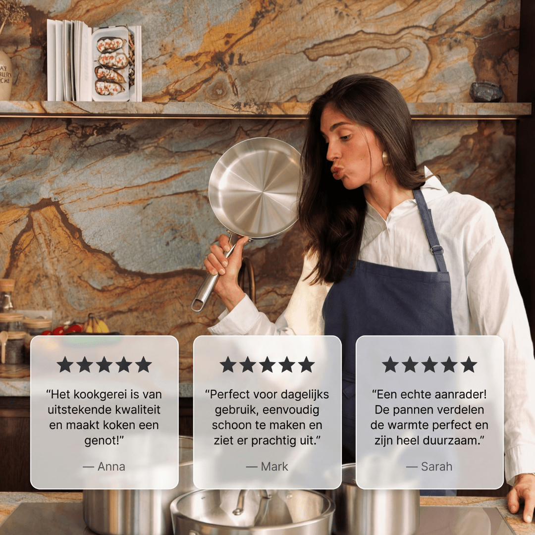 RVS koekenpan 20 | 24 | 28 cm - Safecourt Kitchen