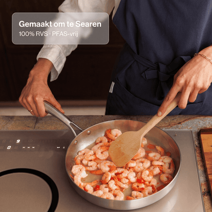 RVS koekenpan 20 | 24 | 28 cm - Safecourt Kitchen