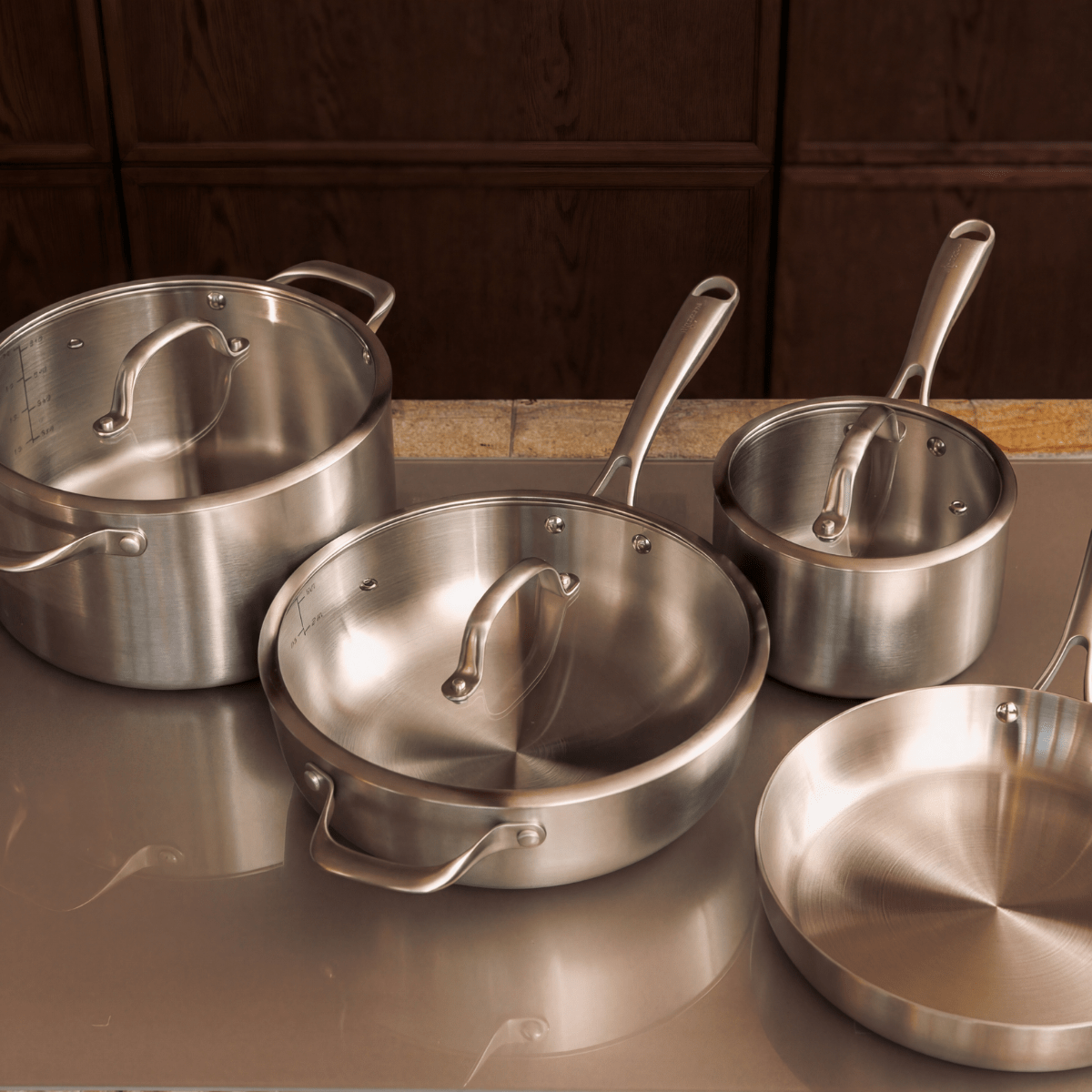 RVS pannenset (7 - delig) - Safecourt Kitchen