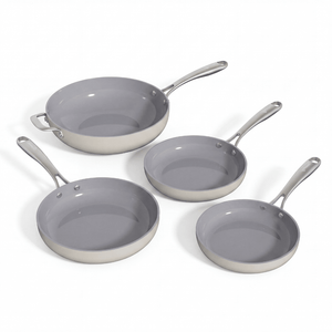 Safecourt 4 - delige Pannenset | 3 Koekenpannen + Wokpan - Safecourt Kitchen