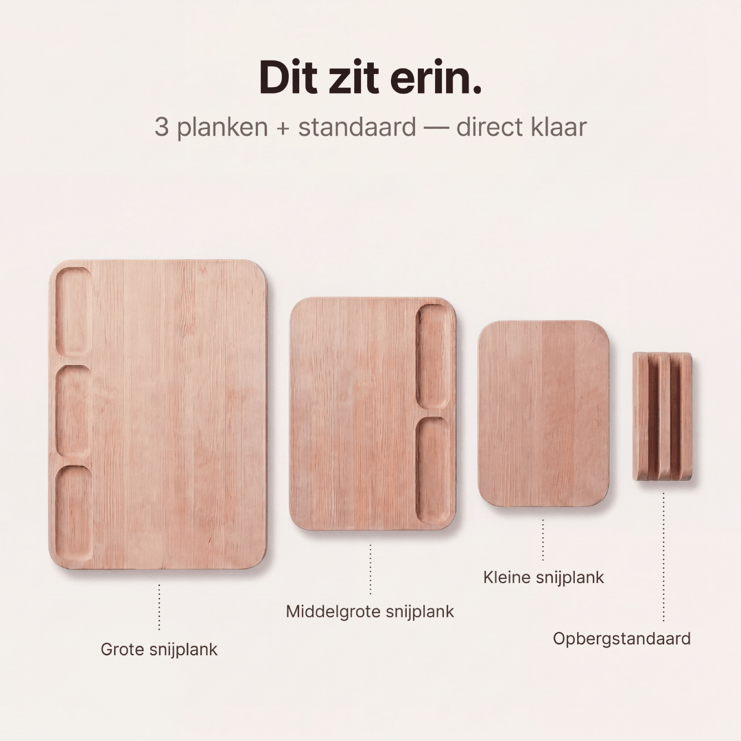 Snijplanken set 100% FSC berkenhout - Safecourt Kitchen