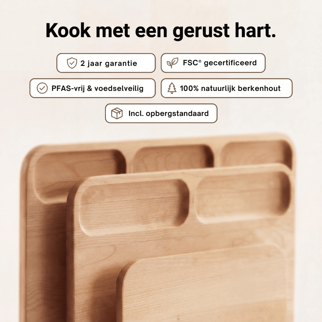 Snijplanken set 100% FSC berkenhout - Safecourt Kitchen