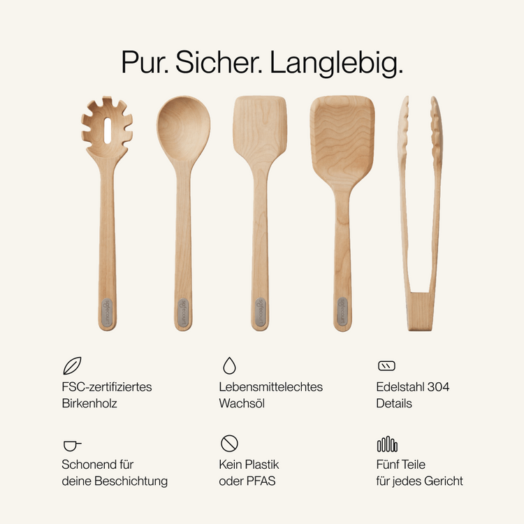 Houten Spatelset 100% FSC Berkenhout | 5 delig – Bild 3