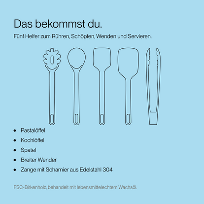Houten Spatelset 100% FSC Berkenhout | 5 delig – Bild 5